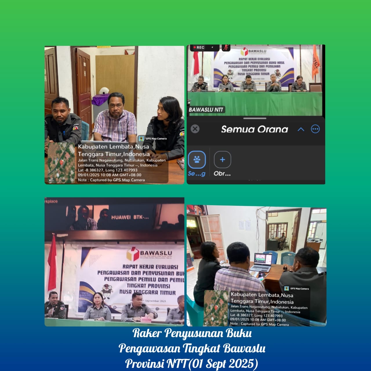 Ketua dan Anggota Bawaslu Kab. Lembata dalam Zoom