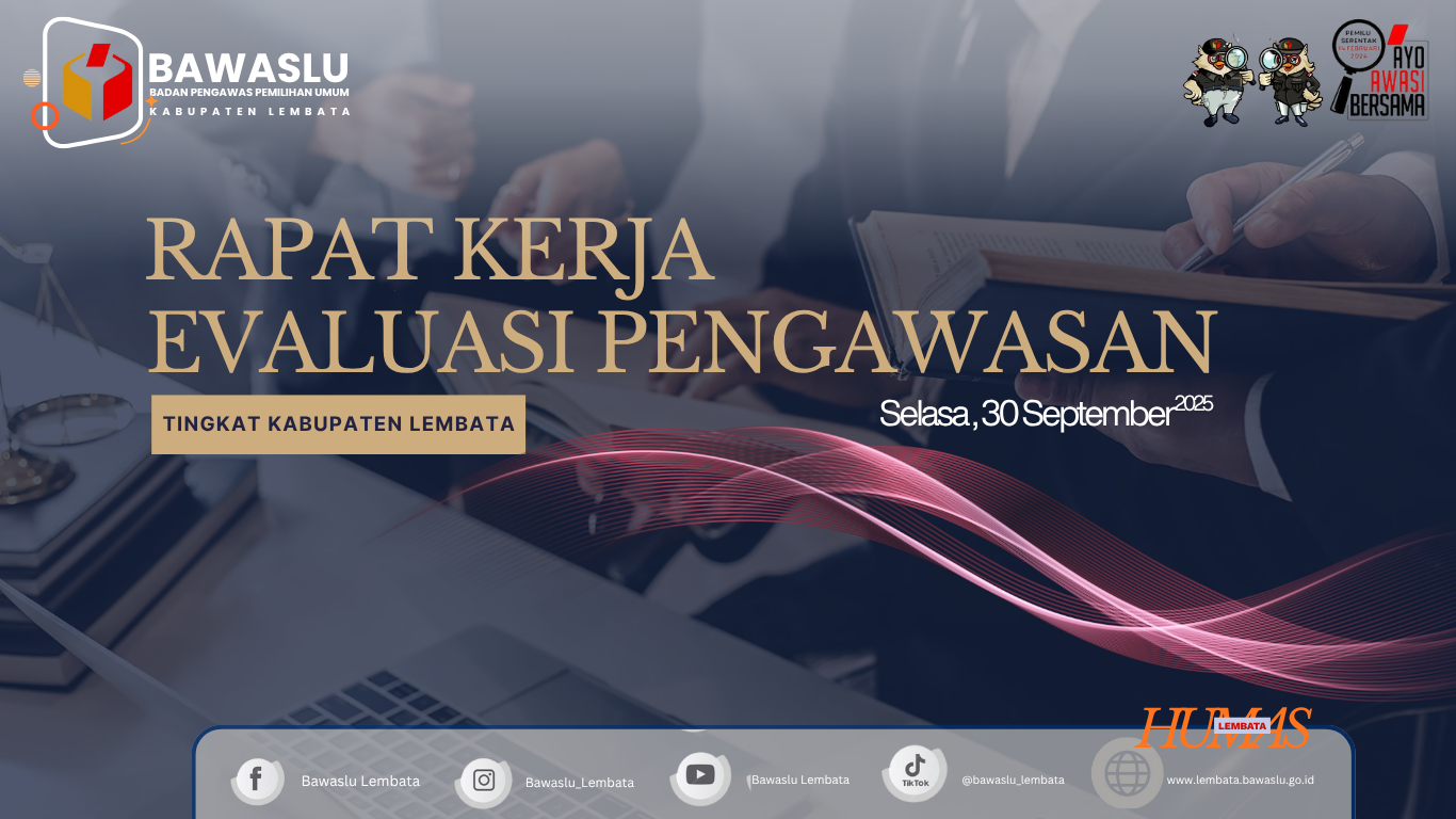 Ketua, Anggota dan Staf Bawaslu Lembata dalam Rapat Evaluasi Pengawasan