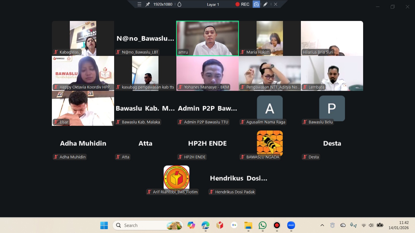 Rapat Evaluasi P2P Via Zoom