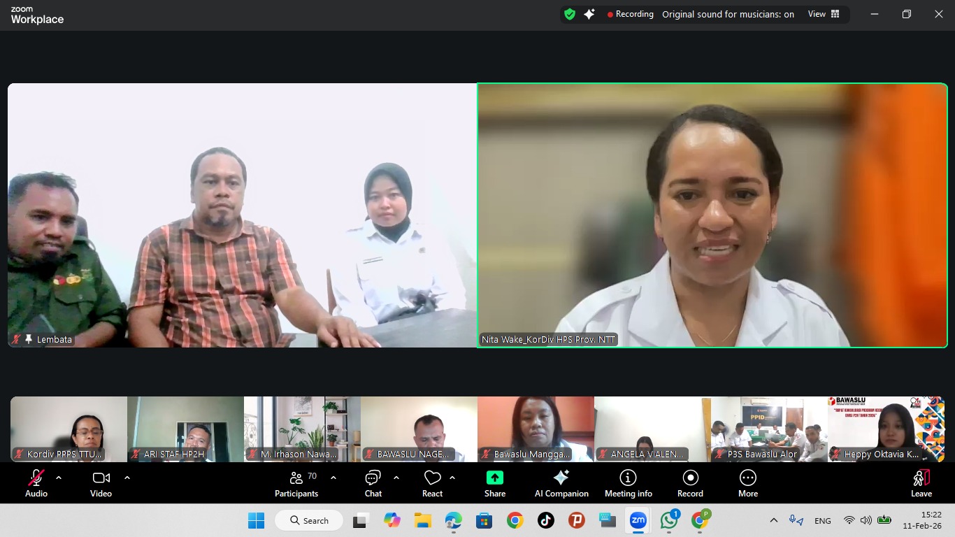Ketua, Anggota dan Staf dalam Zoom Meeting
