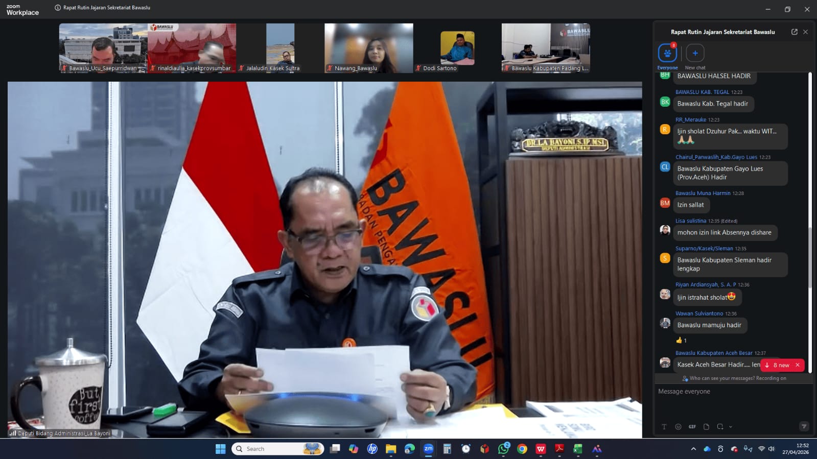 Sekretariat Bawaslu RI Gelar Rapat