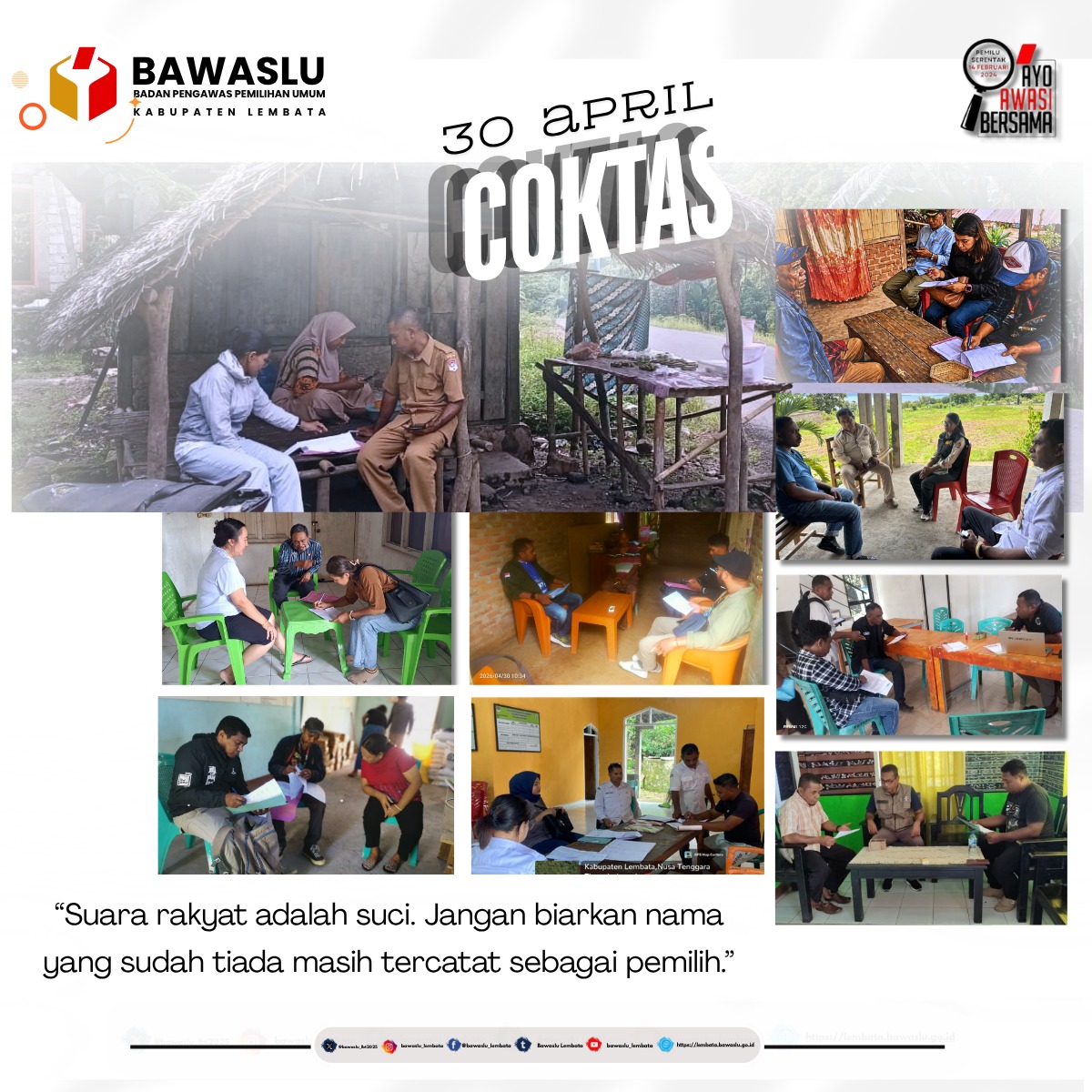 Bawaslu Lembata Awasi Coktas