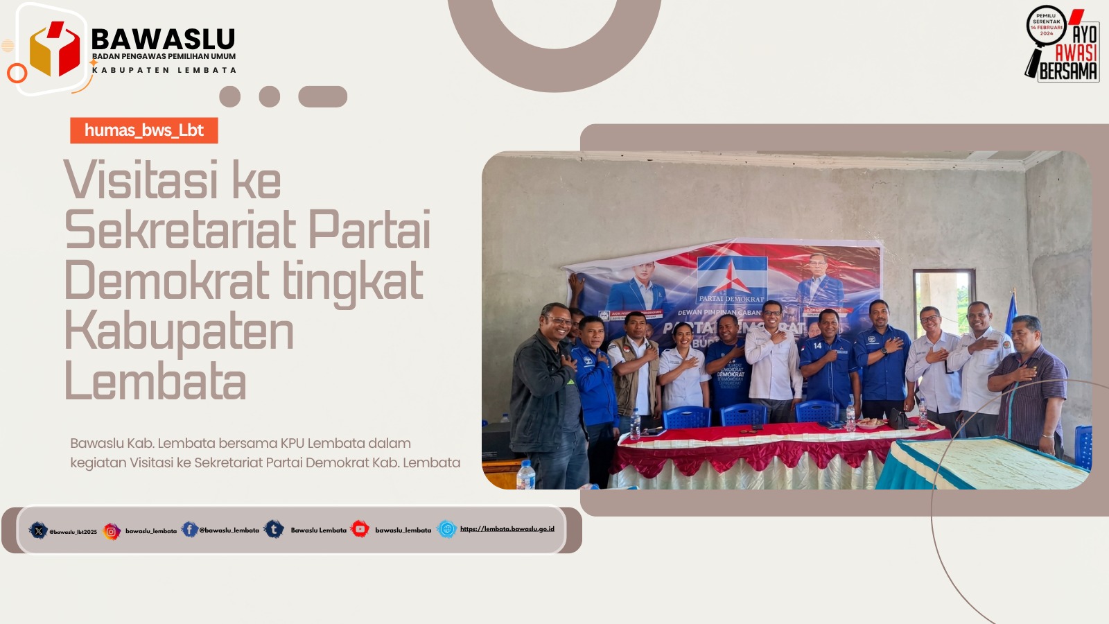 Bawaslu Lembata dan KPU Visitasi ke Partai Demokrat