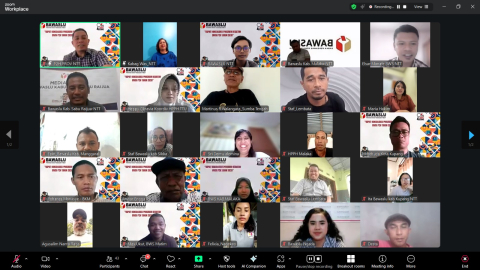 Zoom meating Bawaslu Provinsi NTT bersama Bawaslu Kab/Kota se NTT