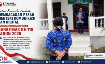 Ketua Bawaslu Lembata Pimpin Upacara Peringatan Harkitnas 